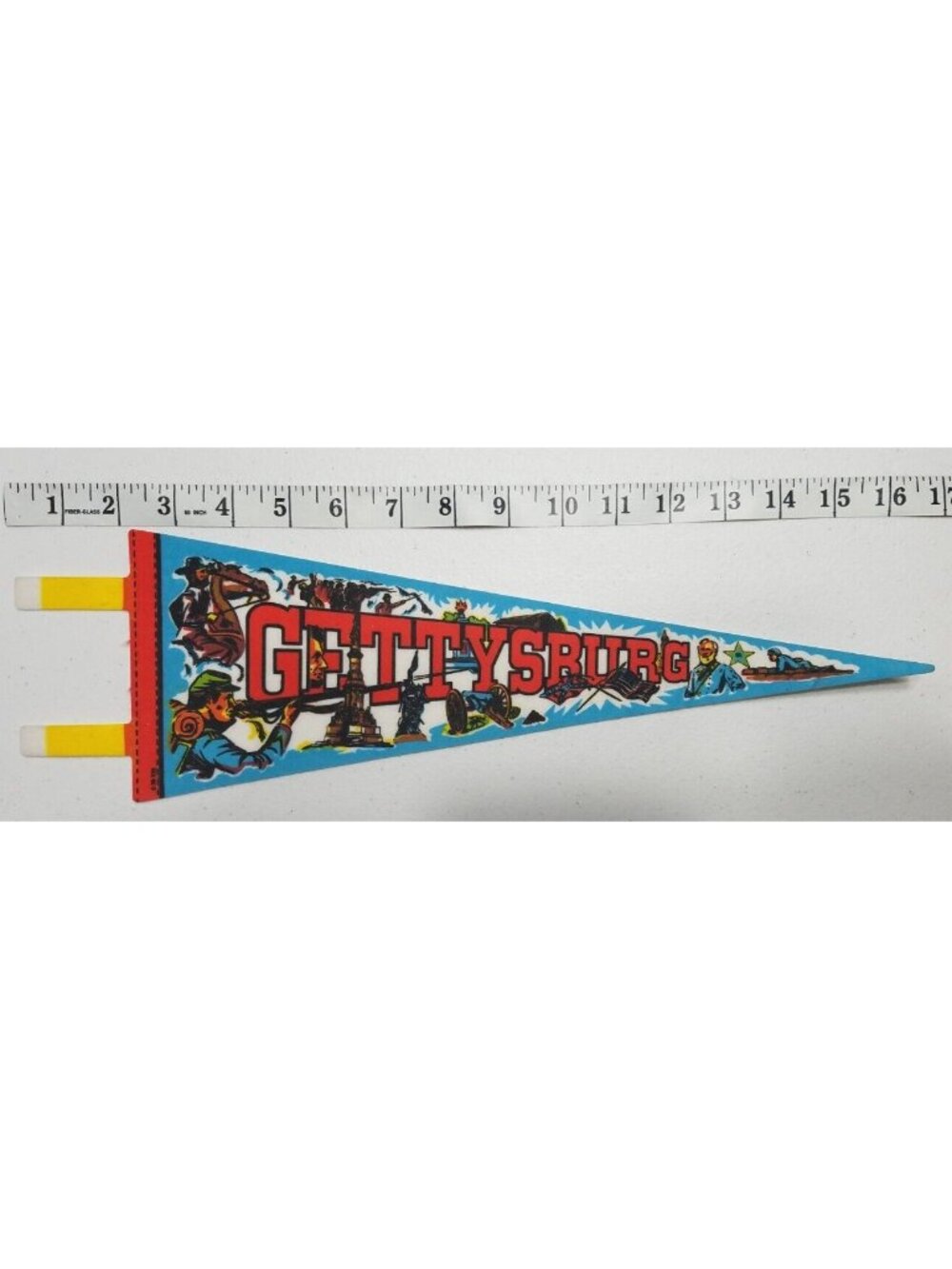 Vtg Felt Pennant Gettysburg Battle Souvenir Travel Collectible Small Multicolor